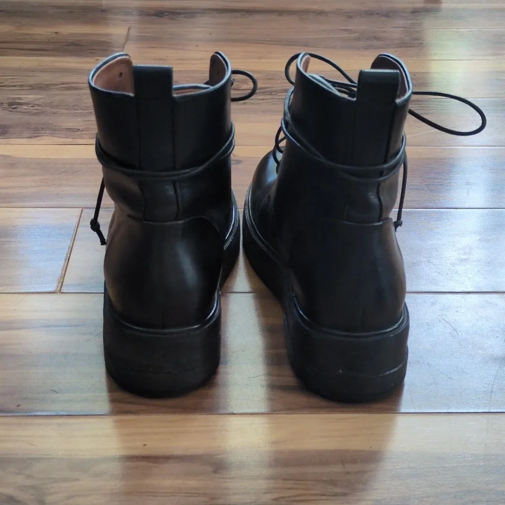 Marsèll Black Leather Combat Boots - Picture 3 of 7